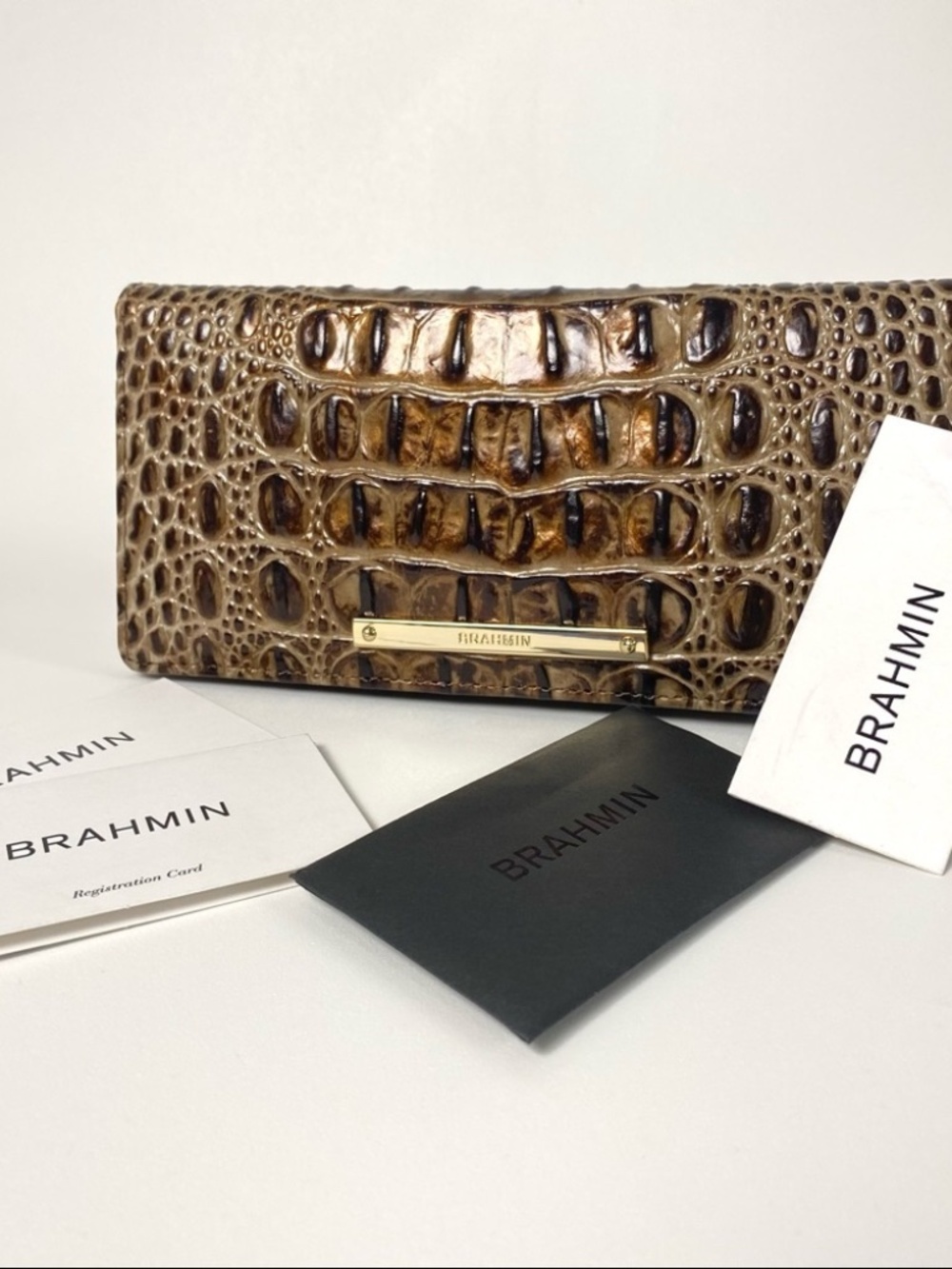 Brahmin Ady Bark Melbourne Wallet Genuine Leather BRAND NEW & RARE